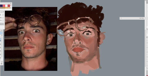 Semi realistic Charles Leclerc portrait