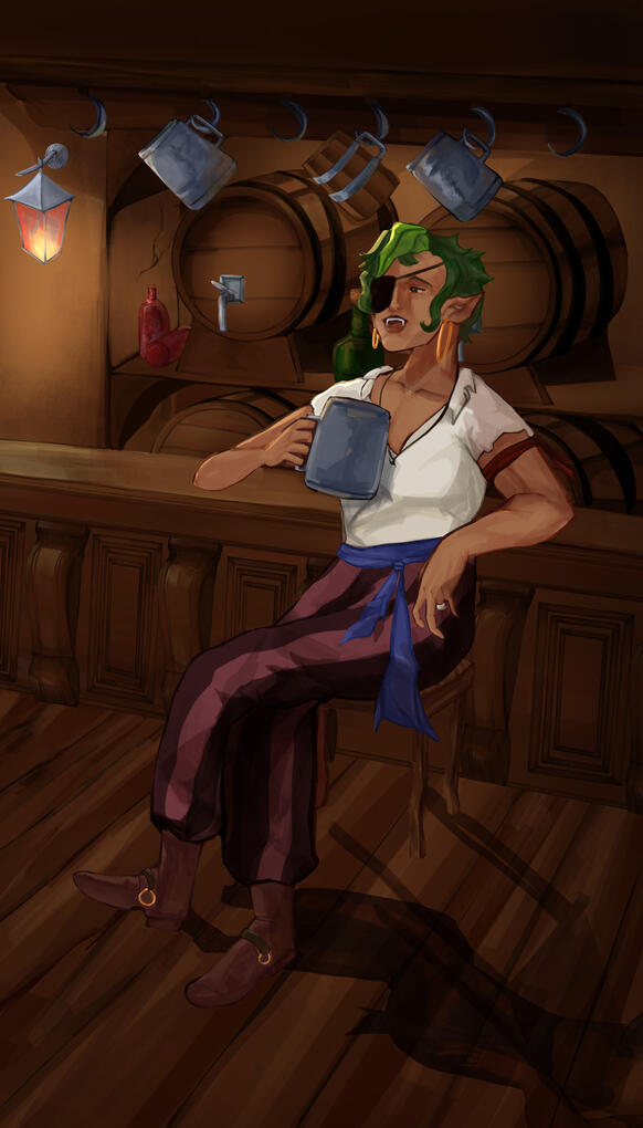 Commission, friend's character in a pirate bar